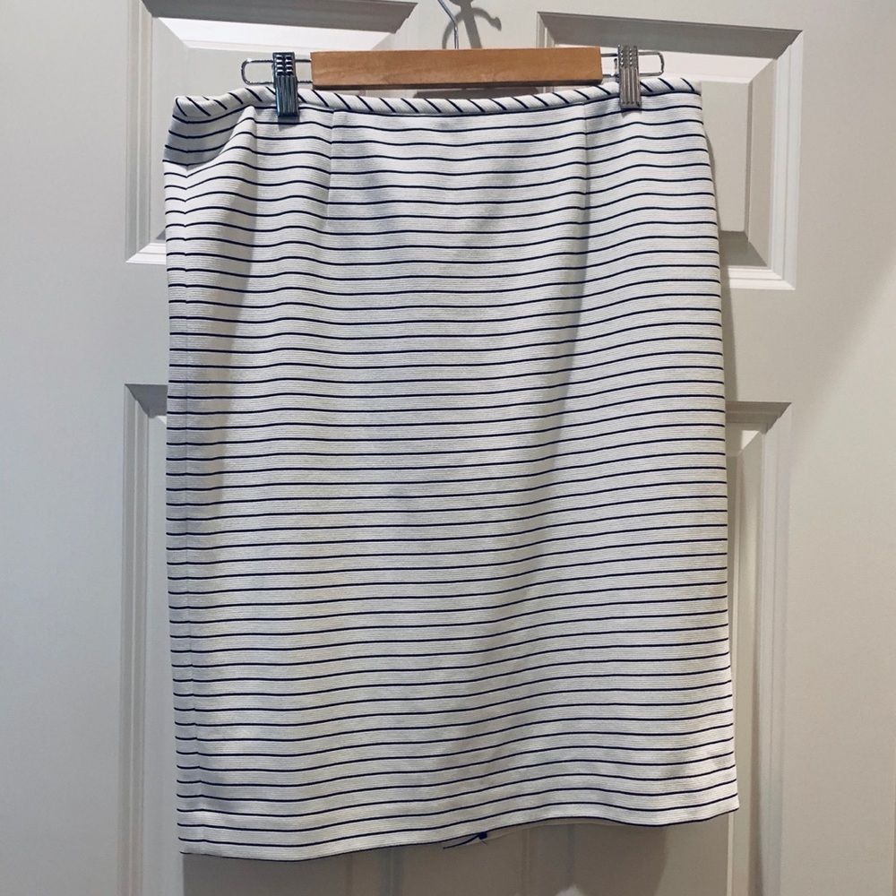 Calvin Klein striped pencil skirt white Black 14